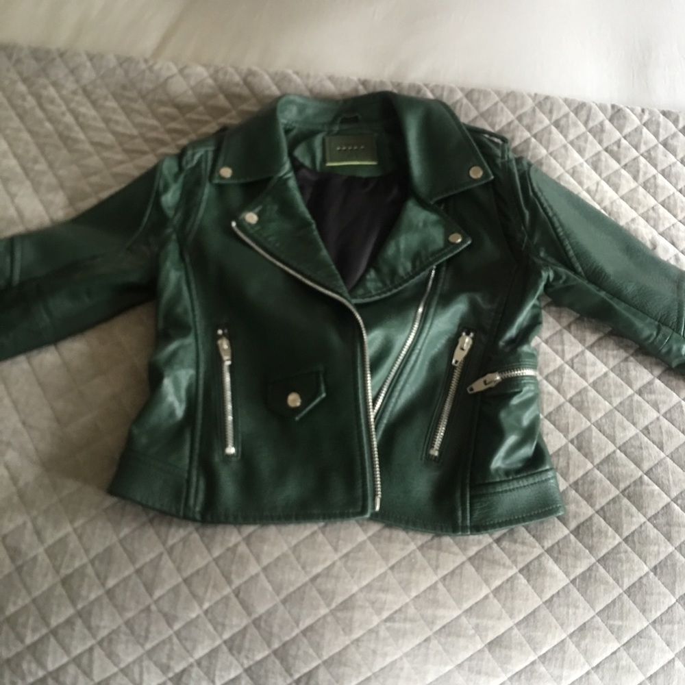 BLANK NYY faux leather motorcycle jacket (M)